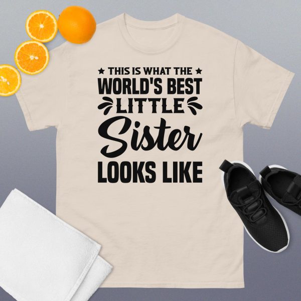 This is what the world's best little sister looks like T-Shirt - Image 2