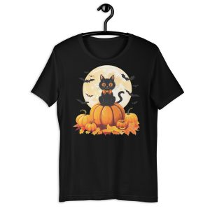 Black Cat & Pumpkin Halloween Tee