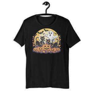Witchy Whiskers Halloween Cat Tee