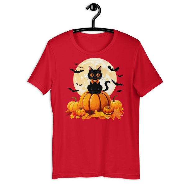 Black Cat & Pumpkin Halloween Tee - Image 3