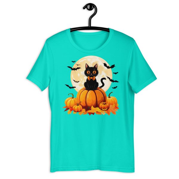 Black Cat & Pumpkin Halloween Tee - Image 14