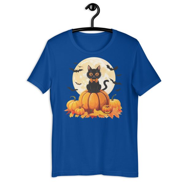 Black Cat & Pumpkin Halloween Tee - Image 5