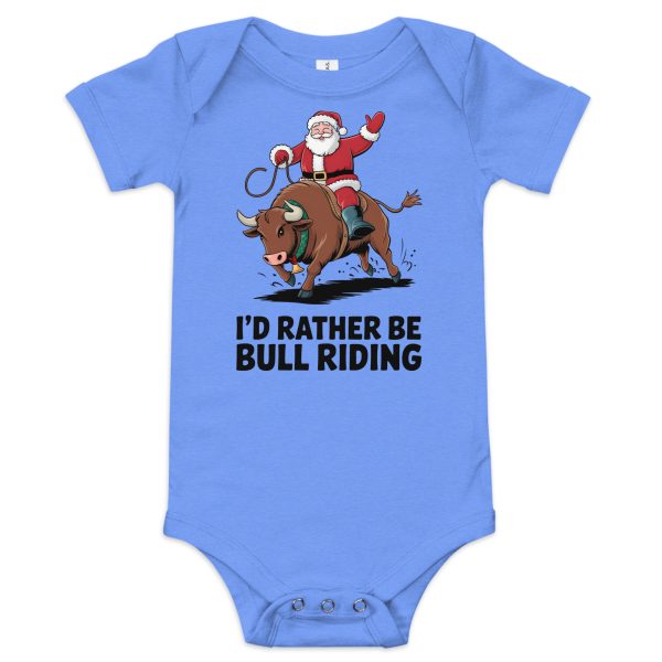 “I’d Rather Be Bull Riding” tee Baby short sleeve one piece - Image 6