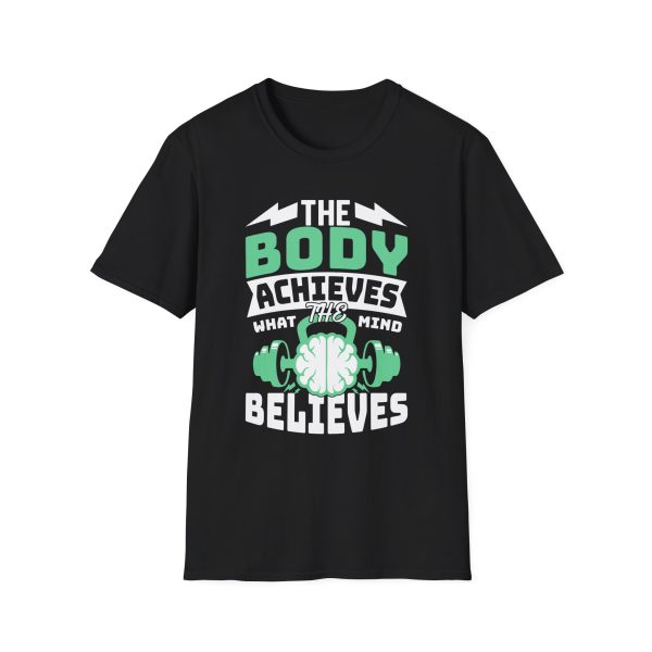 Motivational Gym T-Shirt - "The Body Achieves What The Mind Believes" Workout Tee