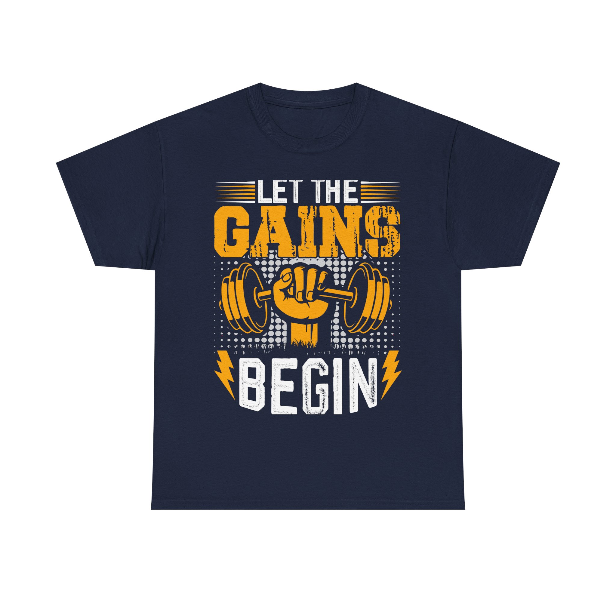 Gains Weightlifting Tee – Retro Gym Barbell Fist Fitness T‑Shirt - Image 17