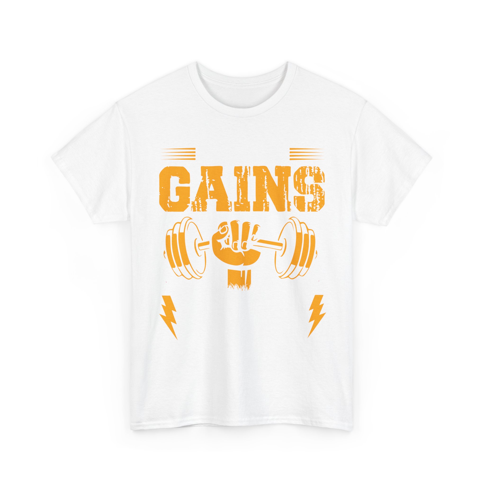 Gains Weightlifting Tee – Retro Gym Barbell Fist Fitness T‑Shirt - Image 2